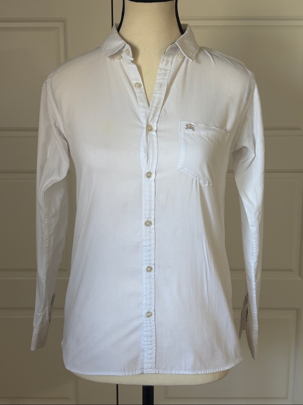 Burberry White Long-Sleeve Button-Down dress Shirt boys 12y